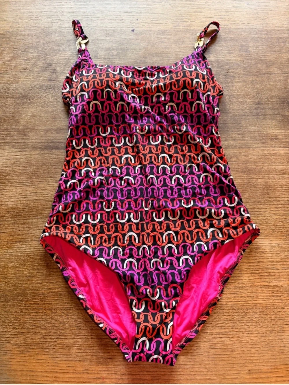 Trina Turk Pink & Orange Patterned One-Piece Swimsuit